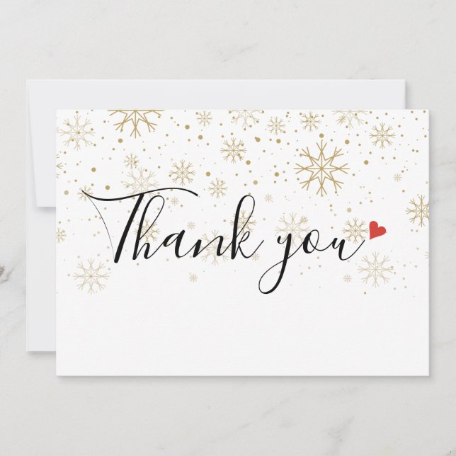 Remerciements Carte de vœux de remerciement pour Noël avec floco (Devant)