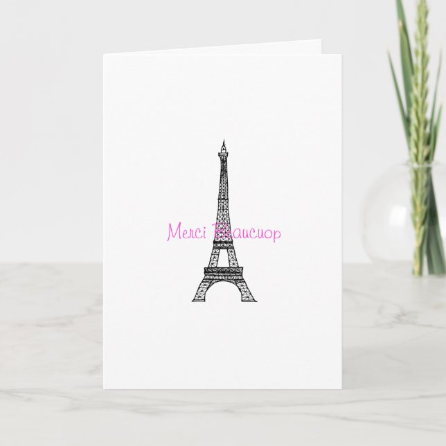 Remerciements Carte de voeux de Tour Eiffel (Devant)