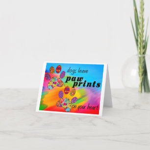 Remerciements Carte de voeux des Empreintes de pattes de chiens