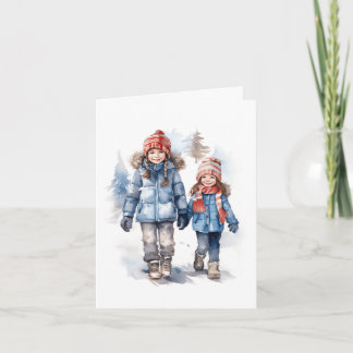 Remerciements Carte de vœux d'hiver pour amis | Intérieur vierge
