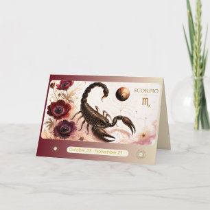 Remerciements Carte de vœux du zodiaque Scorpion Art Nouveau
