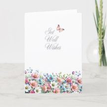 Carte de voeux Floral Get Well