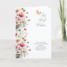 Carte de voeux Floral Get Well
