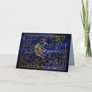 Remerciements carte de voeux gemini constellation