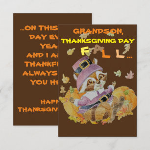 Remerciements Carte de voeux Grandson Thanksgiving