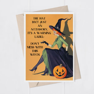 Remerciements Carte de vœux Halloween sorcière adulte humour