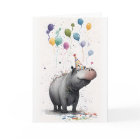 Carte de voeux Hippo Party