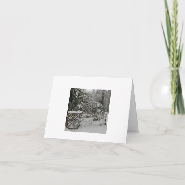 Remerciements Carte de voeux hiver Snowy gate (Devant)