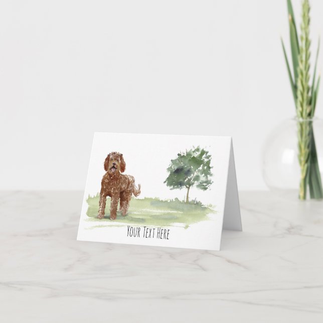 Remerciements Carte de voeux Labradoodle personnalisée (Devant)