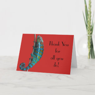 Remerciements Carte de vœux "MERCI" Blue Lizard