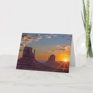 Remerciements Carte de voeux Monument Valley Mittens Sunrise