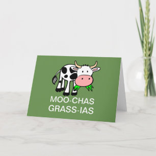 Remerciements Carte de voeux Moo-chas Grass-ias (Muchas Gracias)