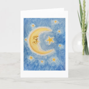 Remerciements Carte de voeux Moon and Stars