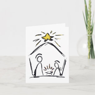 Remerciements Carte de voeux Nativité Star