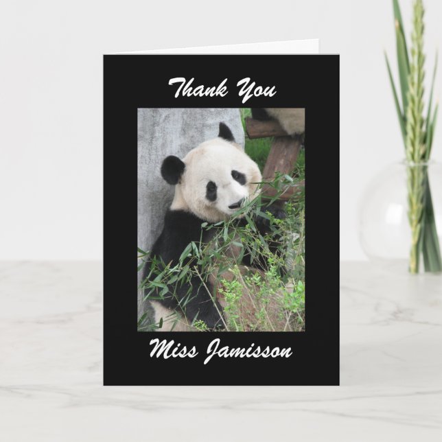 Remerciements Carte de voeux Panda Black (Devant)