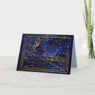 Remerciements carte de voeux pisces constellation