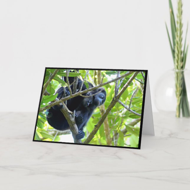 Remerciements Carte de voeux pliée des singes Howler (Devant)
