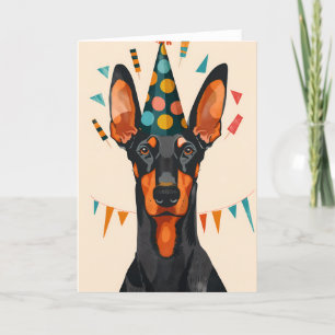 Remerciements Carte de voeux pour l'anniversaire de Doberman