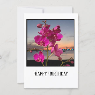 Remerciements Carte de voeux pour l'anniversaire des orchidées
