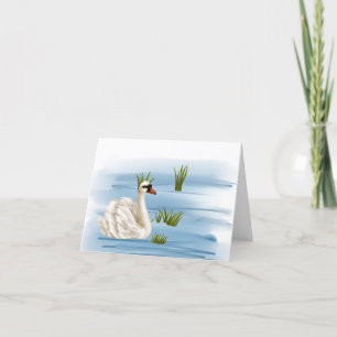 Remerciements Carte de vœux pour toutes occasions avec un cygne 