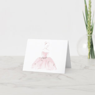 Remerciements Carte de voeux "Pretty in Pink", blanc