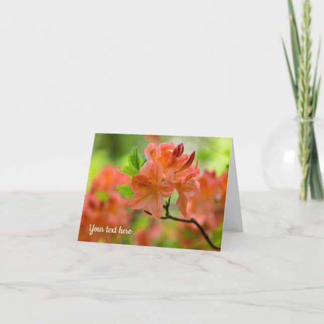 Remerciements Carte de vœux Rhododendron orange (Devant)