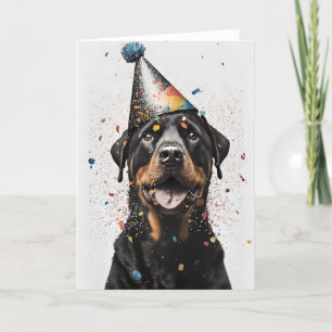 Remerciements Carte de voeux Rottweiler Party