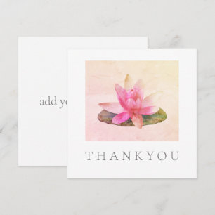 Remerciements Carte de vœux simple: MERCI: LOTUS ROSE