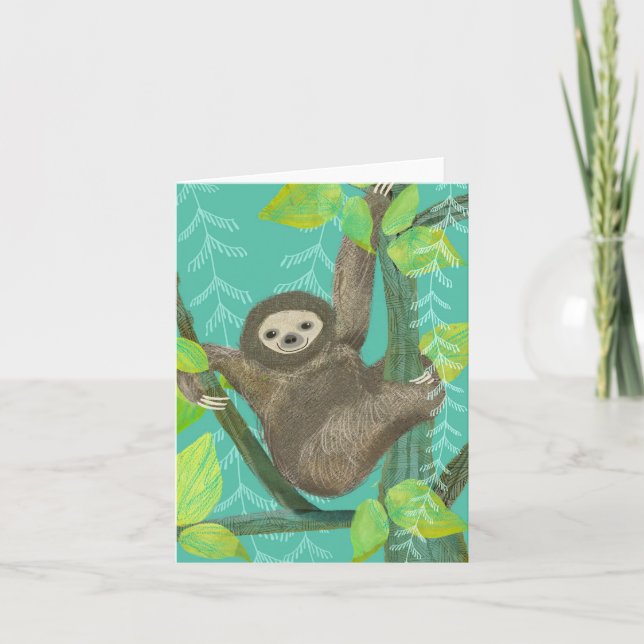 Remerciements Carte de voeux Sloth BLANK (Devant)
