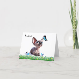 Remerciements Carte de voeux Sphynx Kitten Friend