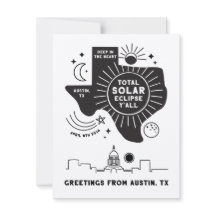Carte de voeux Total Solar Eclipse Austin Texas