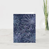 Carte de vœux vierge à motif floral abstrait