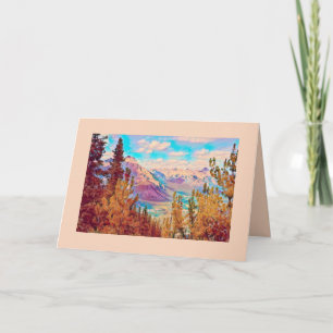 Remerciements Carte de voeux vierge avec scène de montagne