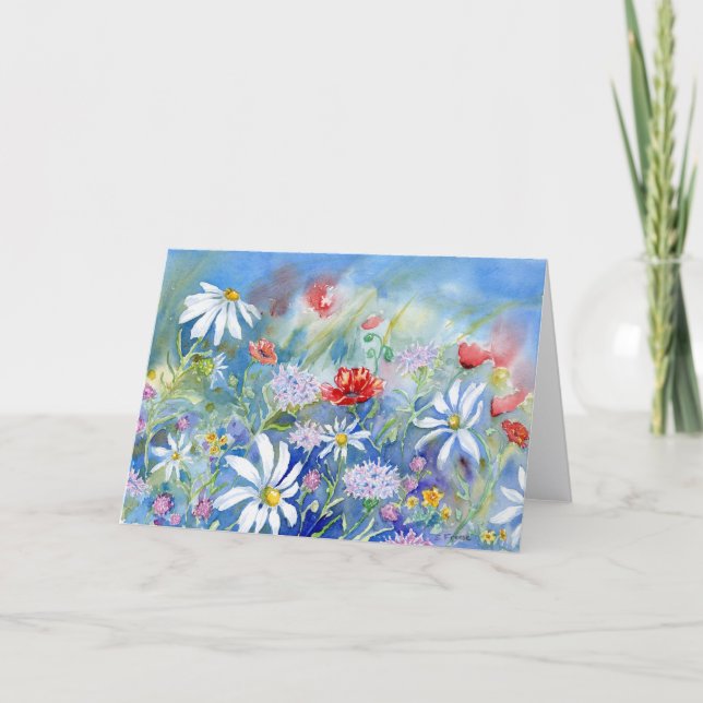 Remerciements Carte de vœux vierge de matin de prairie (Devant)