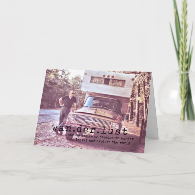 Remerciements Carte de voeux vintage OUVERTE ROUTE (Devant)