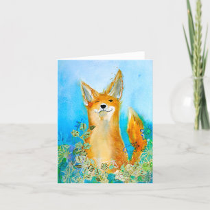 Remerciements Carte de voeux Winking Fox BLANK