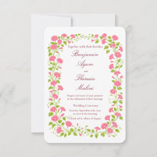 Remerciements Carte d'invitation de mariage florale