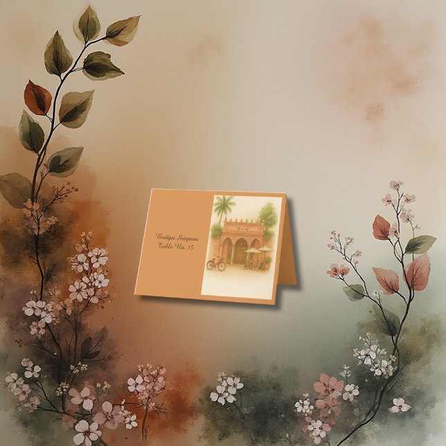 Remerciements Carte d'invité de mariage Indian Courtyard Destina (Créateur téléchargé)