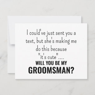 Remerciements Carte drôle de proposition de témoin de mariage; c