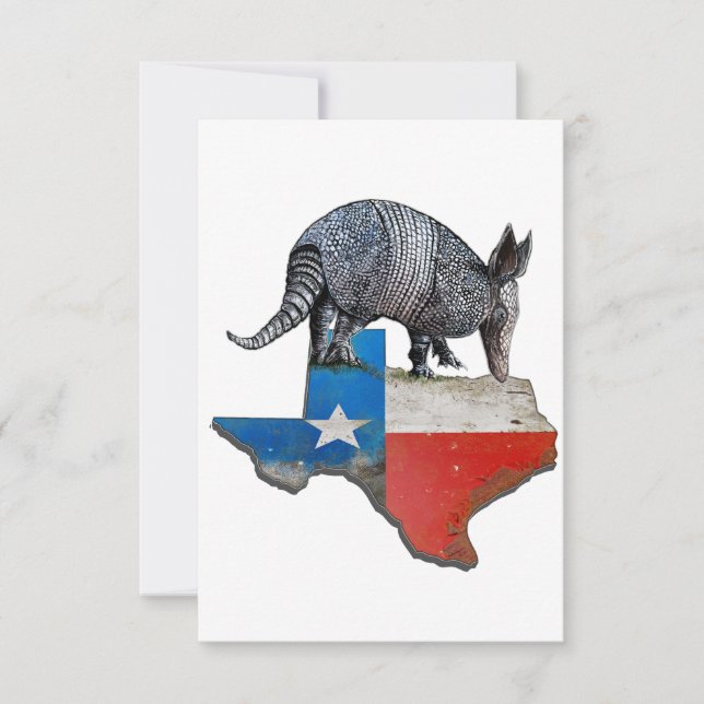 Remerciements Carte du drapeau de l'État d'Armadillo Texas (Devant)