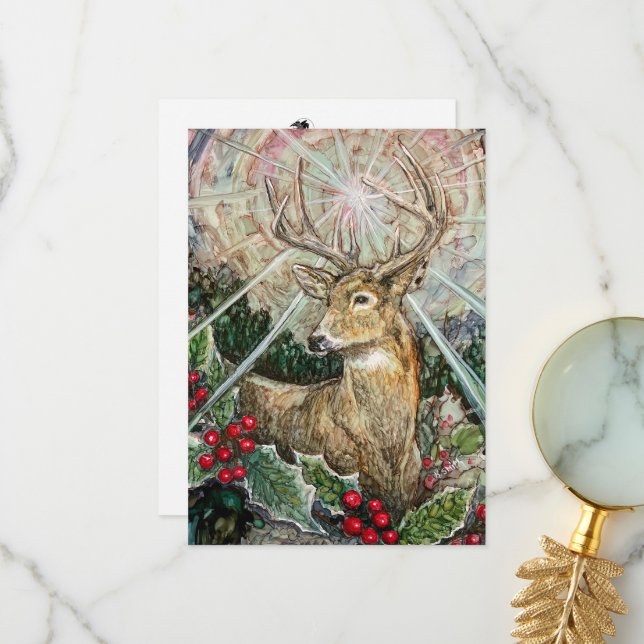 Remerciements Carte "Étoile de Noël" (Devant/Arrière en situation)