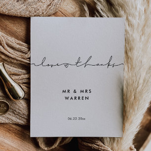 Remerciements Carte minimaliste d'amour et de grâce manuscrite m