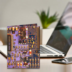 Remerciements Carte PCB violet, circuit imprimé de pièces électr