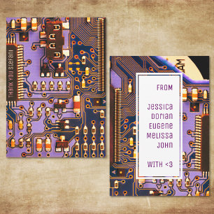 Remerciements Carte PCB violet, circuit imprimé de pièces électr