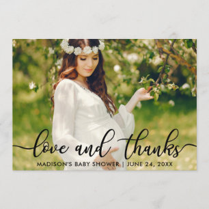 Remerciements Carte photo d'amour et de mercis de baby shower