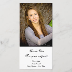 Remerciements Carte photo de concours "Merci"