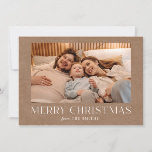 Remerciements Carte photo de Noël rustique minimaliste