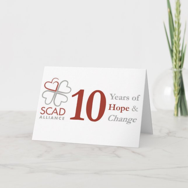 Remerciements carte pour notes de 10 ans (Devant)