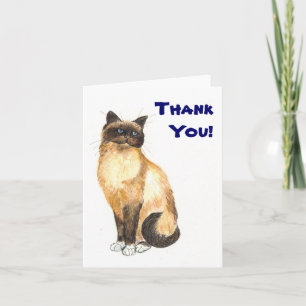 Remerciements Carte pour notes de chat "Merci"