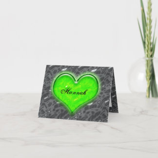 Remerciements Carte pour notes de coeur vert personnalisé